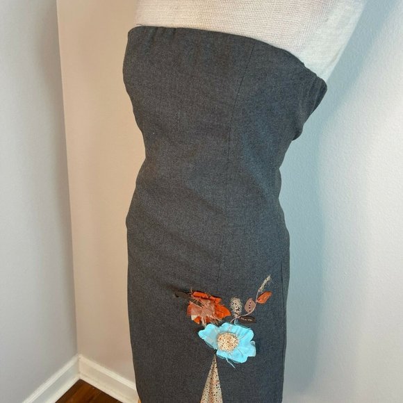 Ruth Strapless Mini Dress Gray Size 2 - Picture 4 of 8